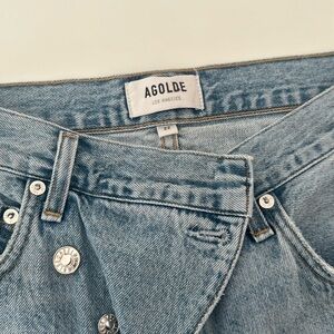 AGOLDE crossover light wash jeans size: 22